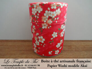 Boîte à thé artisanale française papier Washi modèle Akai