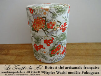 Boîte à thé artisanale française. Papier Washi. Fukugawa