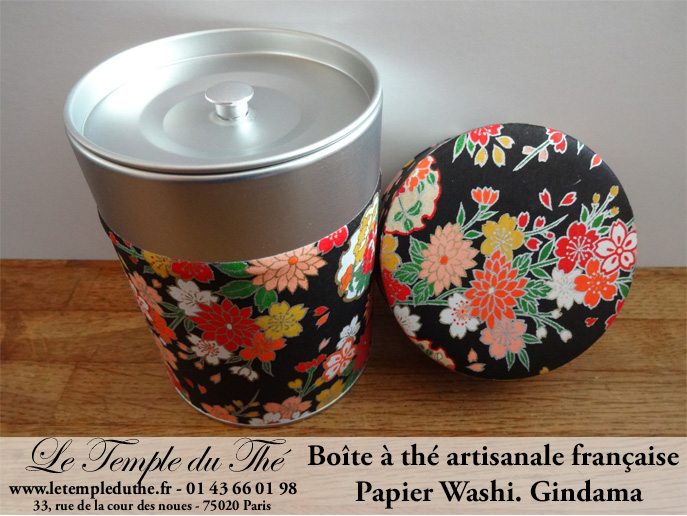 Boîte à thé artisanale française papier Washi modèle Gindama – Image 2
