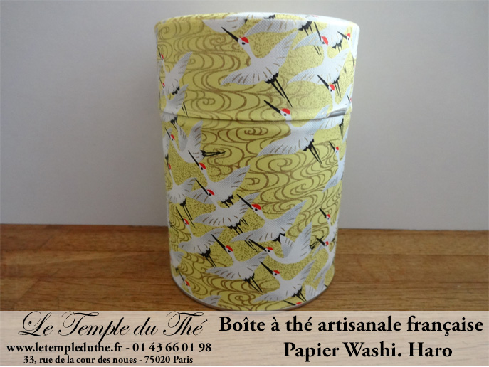 Boîte à thé artisanale française papier Washi modèle Haro – Image 2