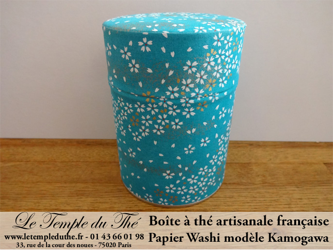 Boîte à thé artisanale française papier Washi modèle Kamogawa – Image 3