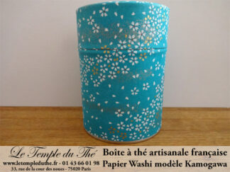 Boîte à thé artisanale française papier Washi modèle Kamogawa