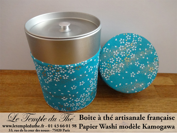 Boîte à thé artisanale française papier Washi modèle Kamogawa – Image 2