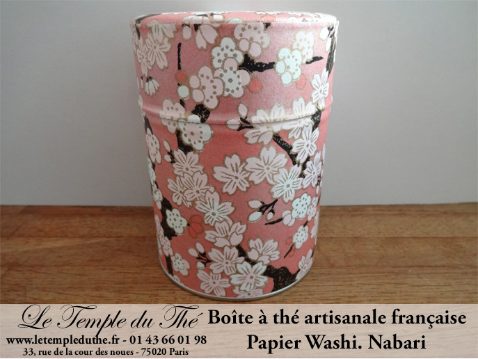 Boîte à thé artisanale française papier Washi modèle Nabari