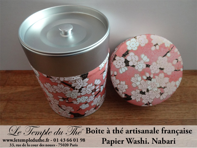 Boîte à thé artisanale française papier Washi modèle Nabari – Image 2