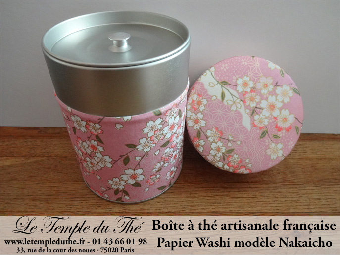 Boîte à thé artisanale française papier Washi modèle Nakaicho