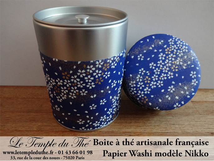 Boîte à thé artisanale française. Papier Washi. Nikko – Image 2