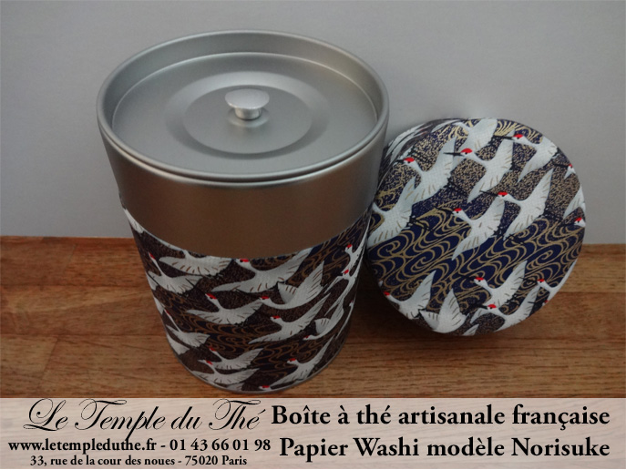Boîte à thé artisanale française papier Washi modèle Norisuke – Image 2