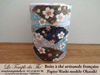 Boite à thé artisanale française. Papier Washi. Okazaki