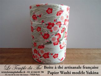 Boîte à thé artisanale française. Papier Washi. Yukina