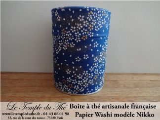 Boîte à thé artisanale française. Papier Washi. Nikko