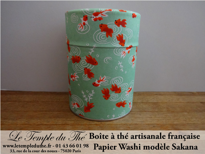 Boîte à thé artisanale française papier Washi modèle Sakana – Image 2