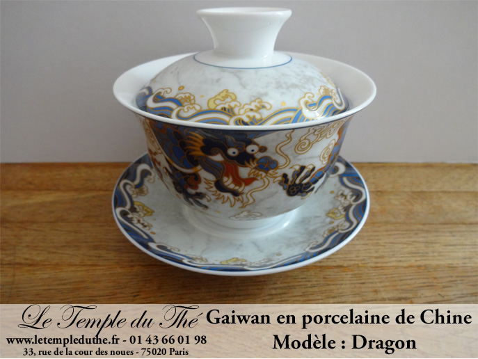 Gaiwan en porcelaine de Chine. Dragon – Image 3