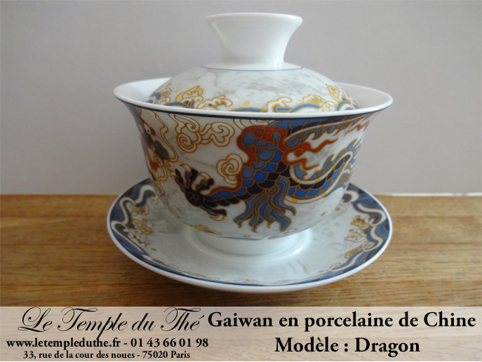 Gaiwan en porcelaine de Chine. Dragon – Image 4