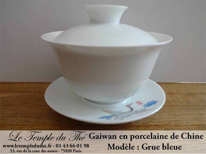 Gaiwan en porcelaine de Chine Grue bleue – Image 4