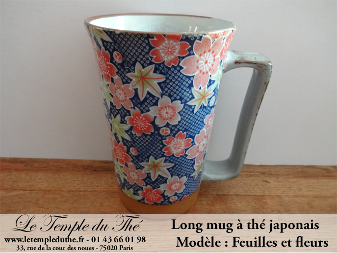 Mug en céramique japonais modèle Fleurs et feuilles – Image 2