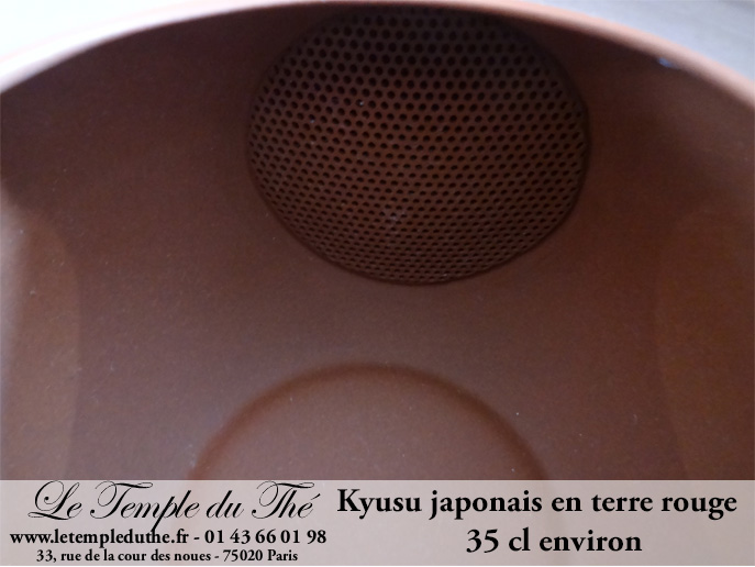 Kyusu japonais 35 cl en terre rouge du Japon avec filtre en céramique – Image 3