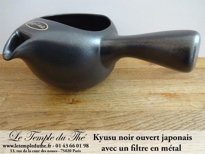 Kyusu noir japonais en terre ouvert 25 cl – Image 6