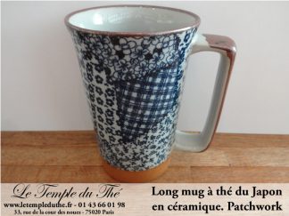 Long mug en céramique du Japon 35 cl Patchwork