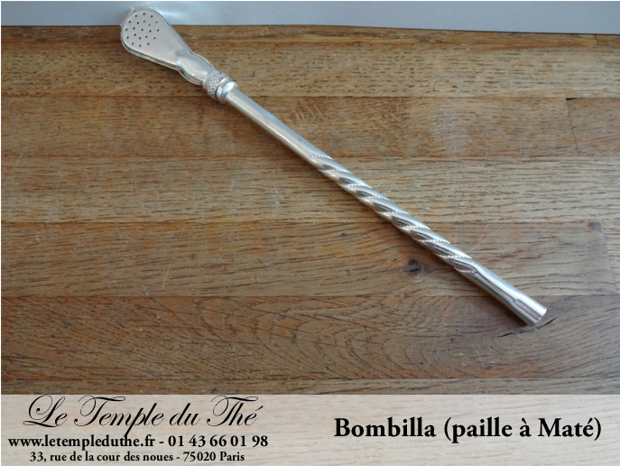 Bombilla ou paille à Maté en laiton argenté – Image 3