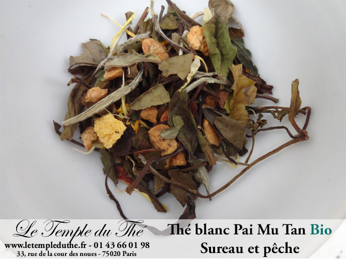 Thé blanc PAI MU TAN Fleurs de sureau et pêche BIO – Image 3