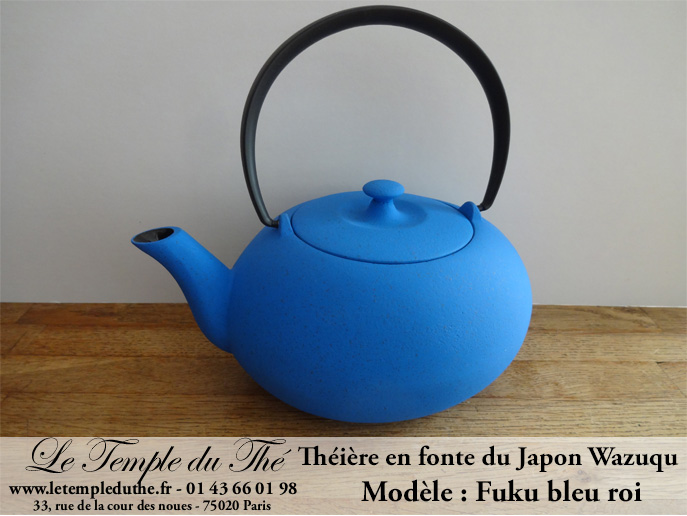 Théière en fonte du Japon WAZUQU modèle Fuku bleu roi 055 L – Image 4