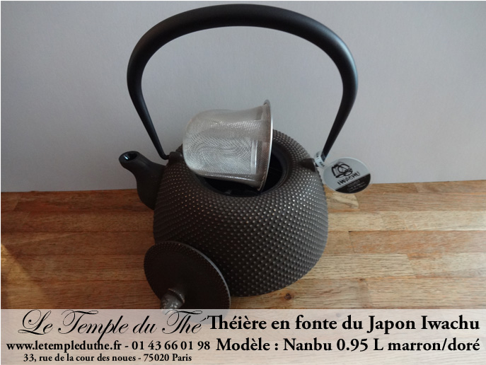 Théière en fonte du Japon Iwachu Arare Nanbu marron doré 0.95 L – Image 5