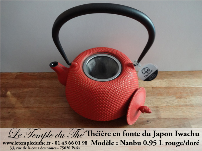 Théière en fonte du Japon Iwachu Nanbu Arare rouge doré 0.95 L – Image 4