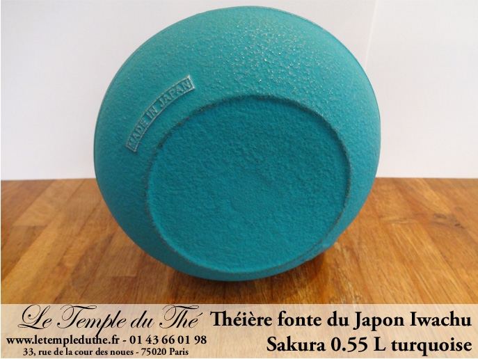 Théière en fonte du Japon IWACHU modèle Sakura turquoise – Image 5